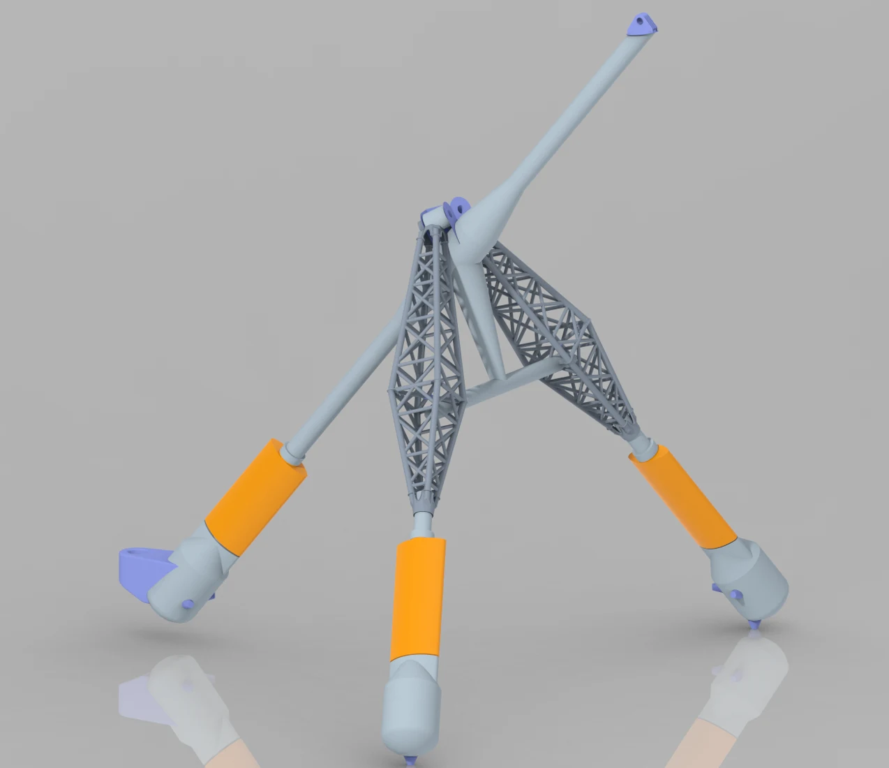 OptiFloat design variant with lattice support legs and buoyancy elements